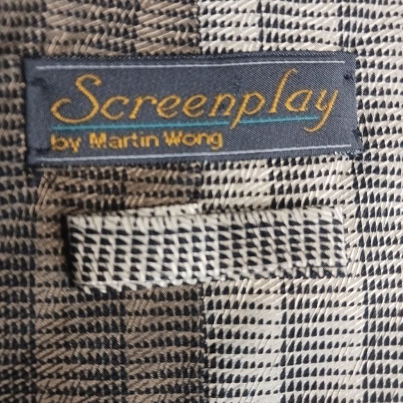 Screenplay by Martin Wong Men's Tie Size 62" Geometric Aztec Indian - Picture 4 of 5